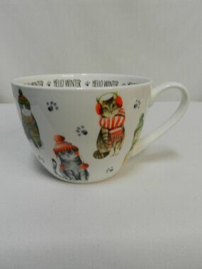 Portobello Porcelain Cat Kitty Mug Cup Christmas Holiday dish micro England